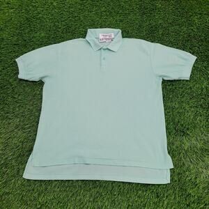 Vintage 80s LEVIS Polo Shirt Large 22x27 Teal Blue Green